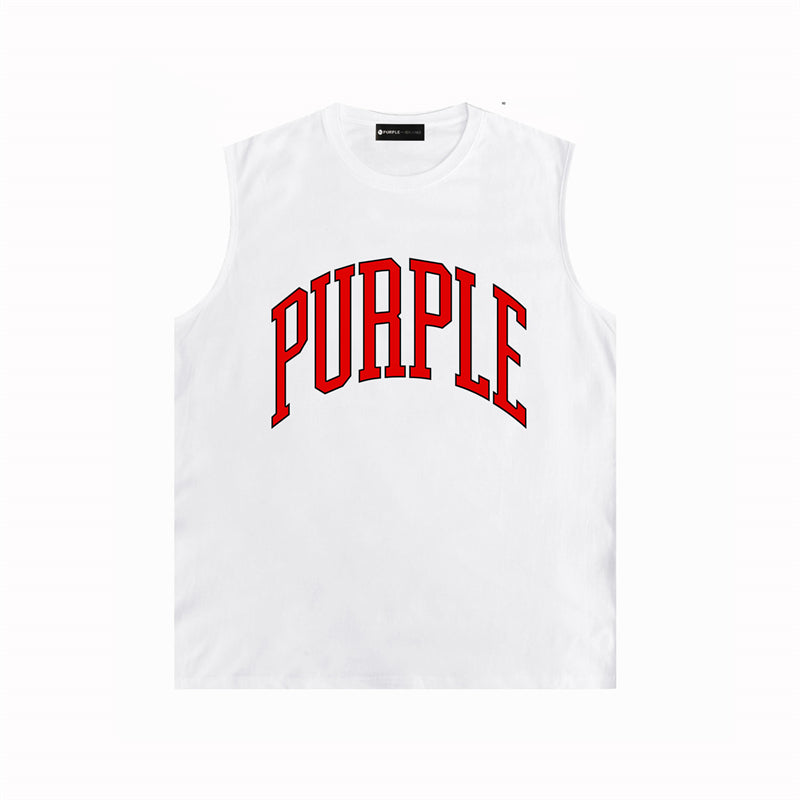 PURPLE-Purple Sleeveless T-Shirt  0004