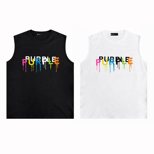 PURPLE-Purple Sleeveless T-Shirt  0008