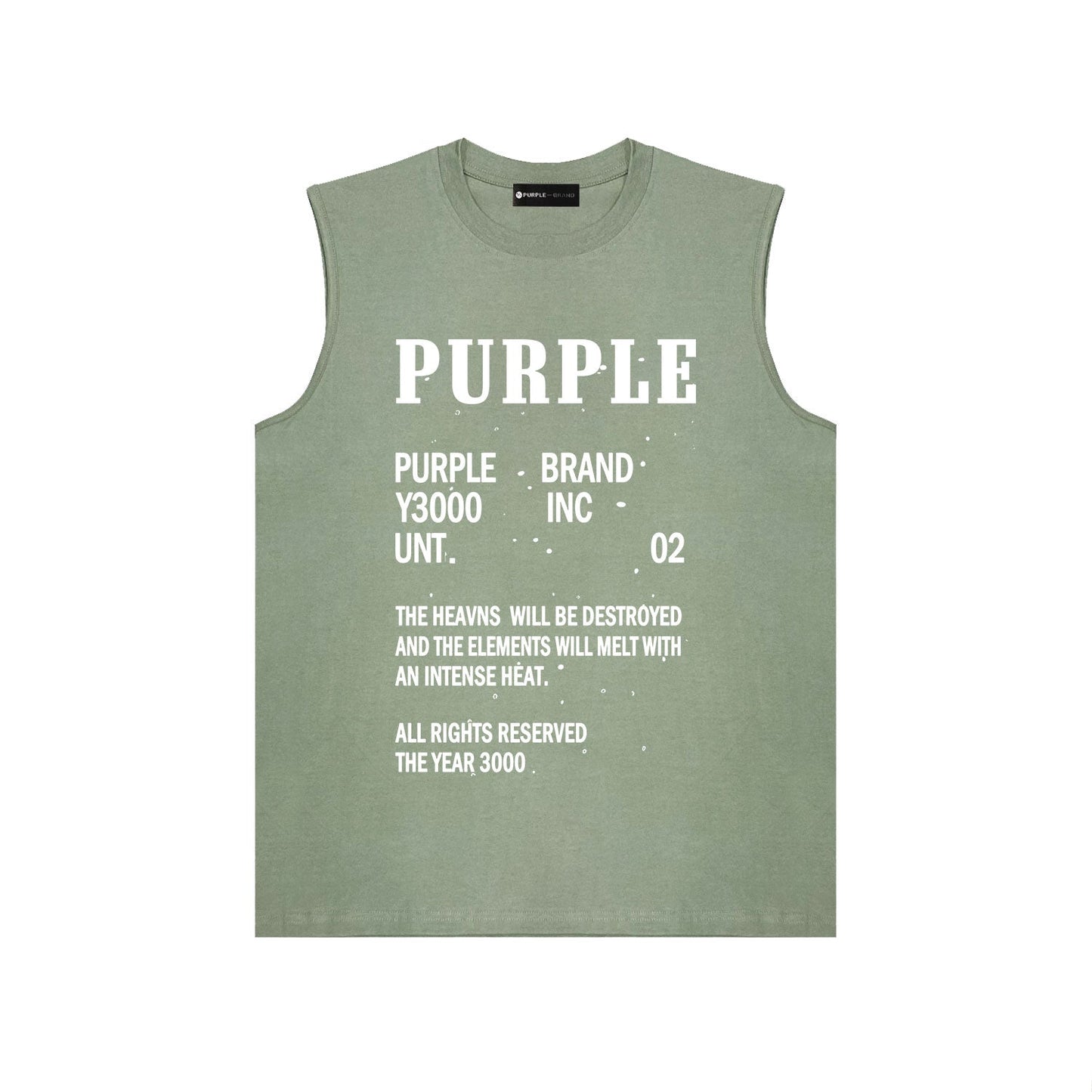 PURPLE-Purple Sleeveless T-Shirt  BPUR105#