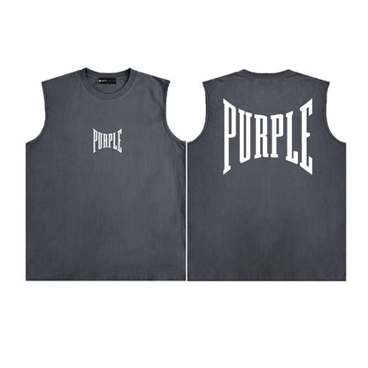 PURPLE-Purple Sleeveless T-Shirt  0002