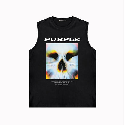 PURPLE-Purple Sleeveless T-Shirt  BPUR091#