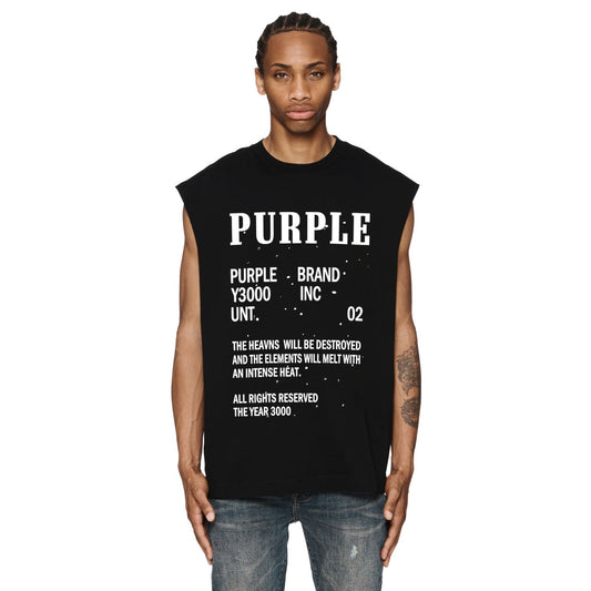 PURPLE-Purple Sleeveless T-Shirt  BPUR105#