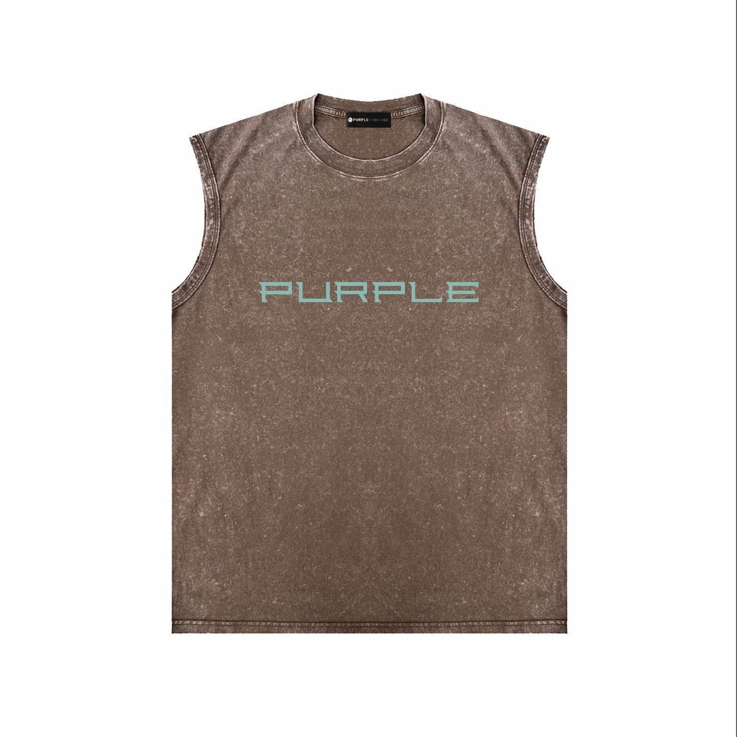 PURPLE-Purple Make Old Sleeveless T-Shirt ZJBPUR100#