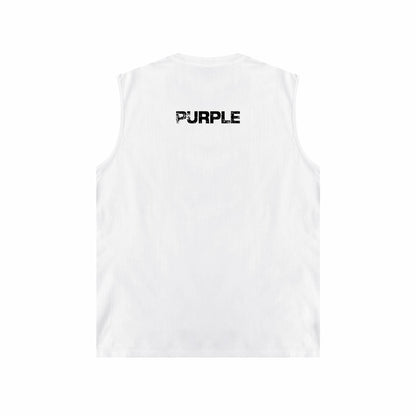 PURPLE-Purple Sleeveless T-Shirt  BPUR099#