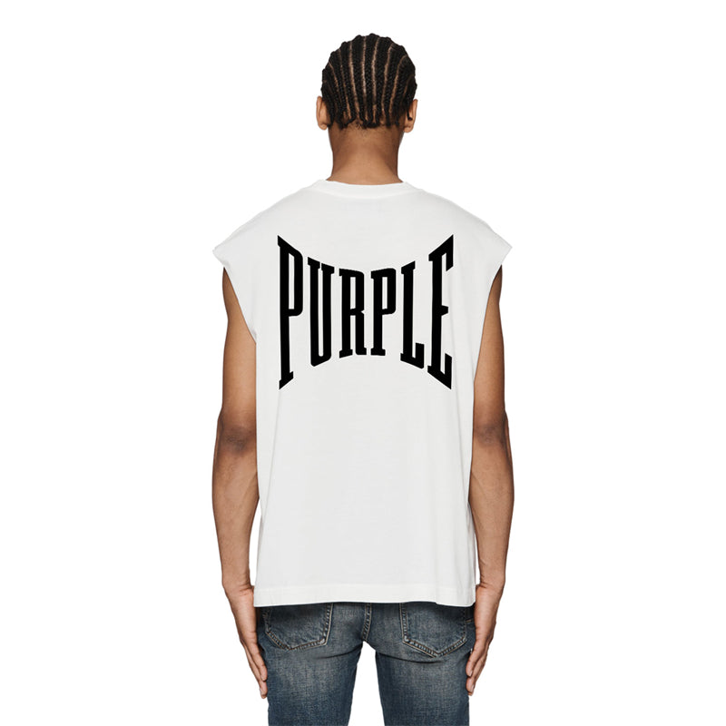 PURPLE-Purple Sleeveless T-Shirt  0002