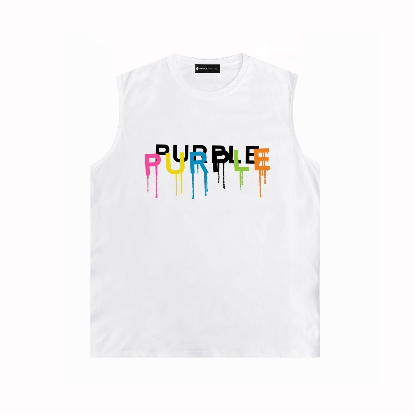 PURPLE-Purple Sleeveless T-Shirt  0008