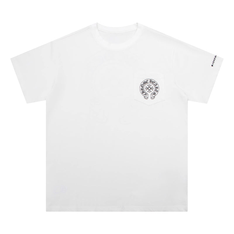 CH-ChromeHearts  Horse Shoe Logo Pocket T-Shirt K6013