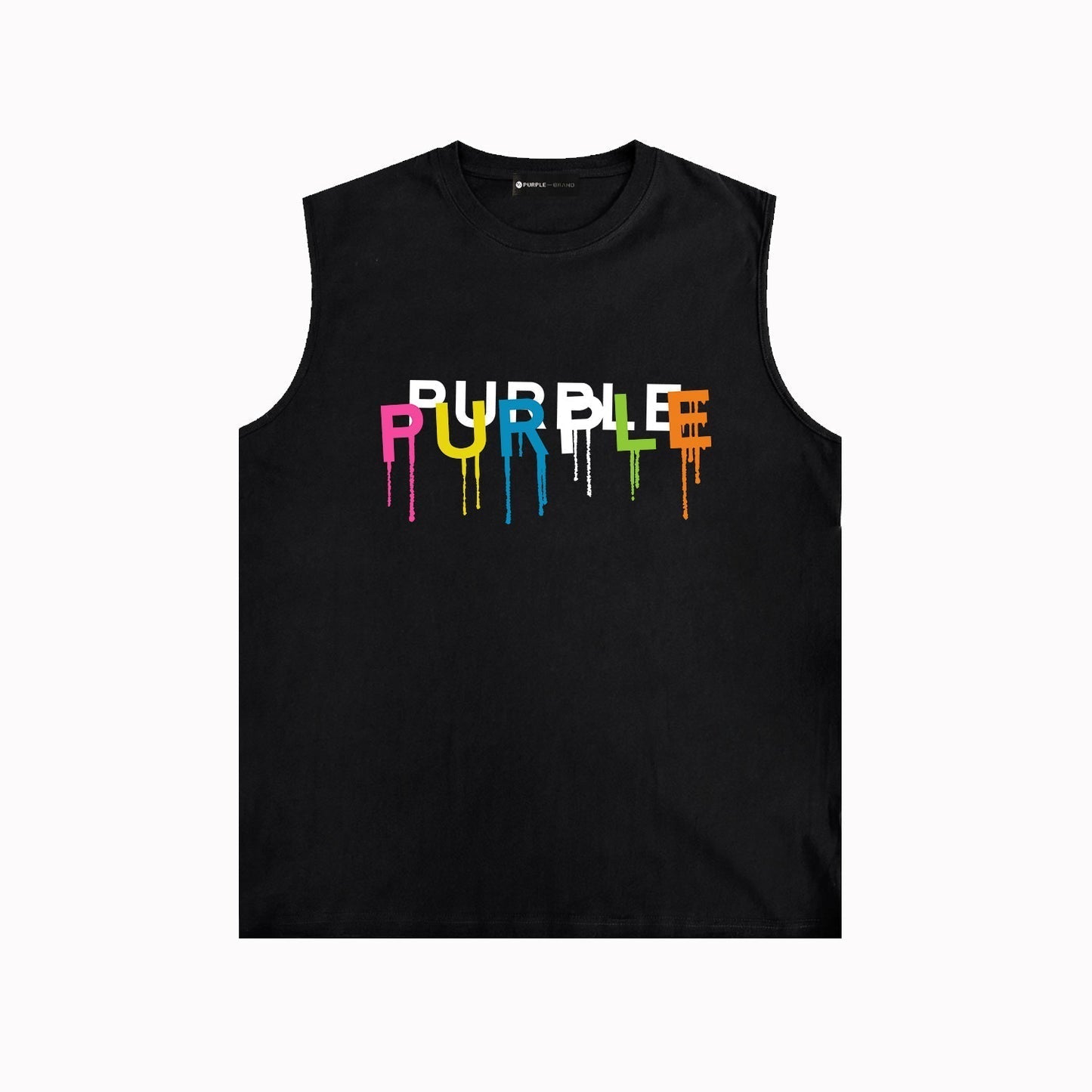 PURPLE-Purple Sleeveless T-Shirt  0008