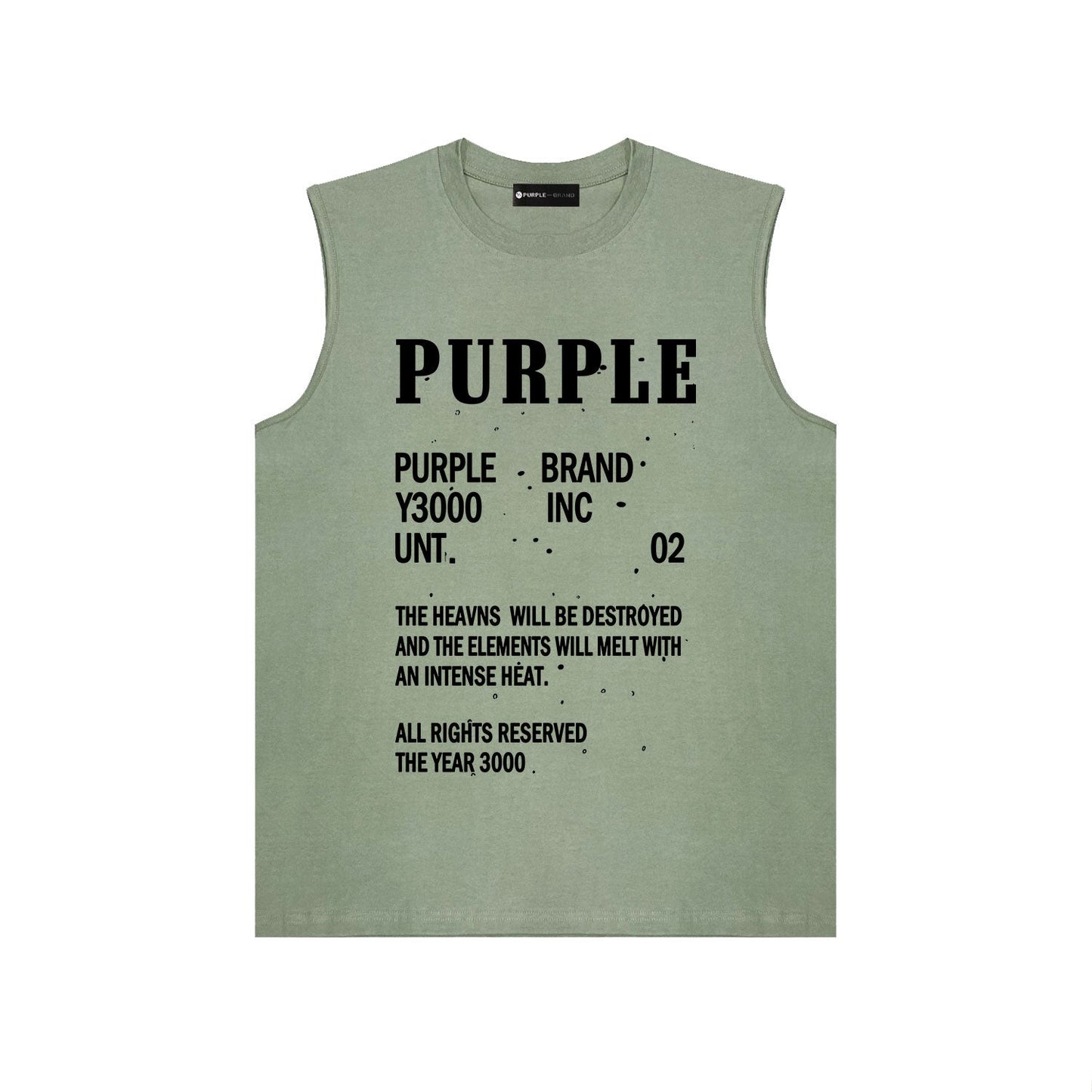 PURPLE-Purple Sleeveless T-Shirt  BPUR105#