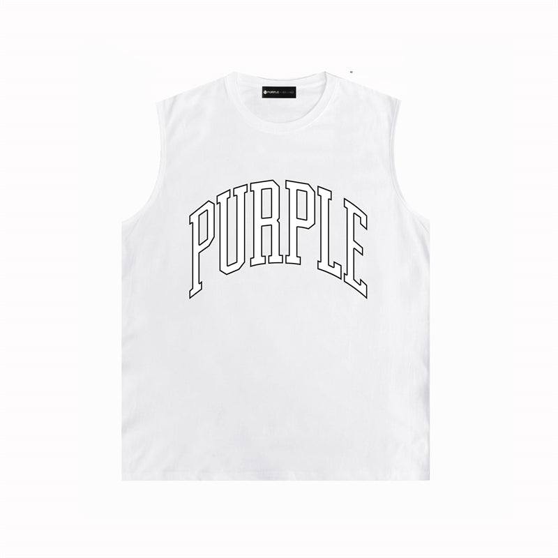 PURPLE-Purple Sleeveless T-Shirt  0004