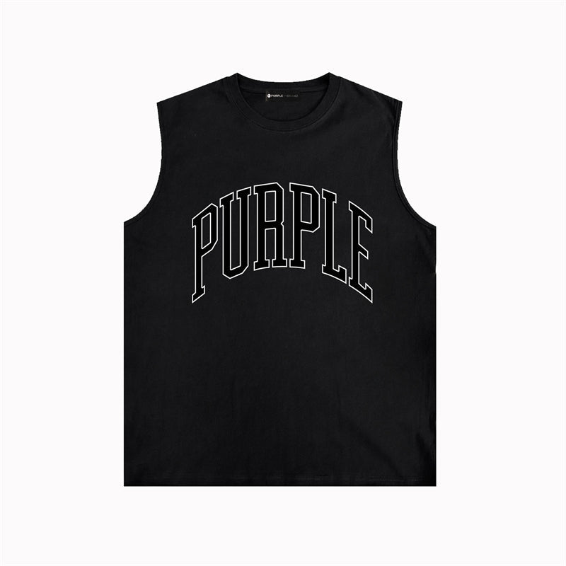 PURPLE-Purple Sleeveless T-Shirt  0004