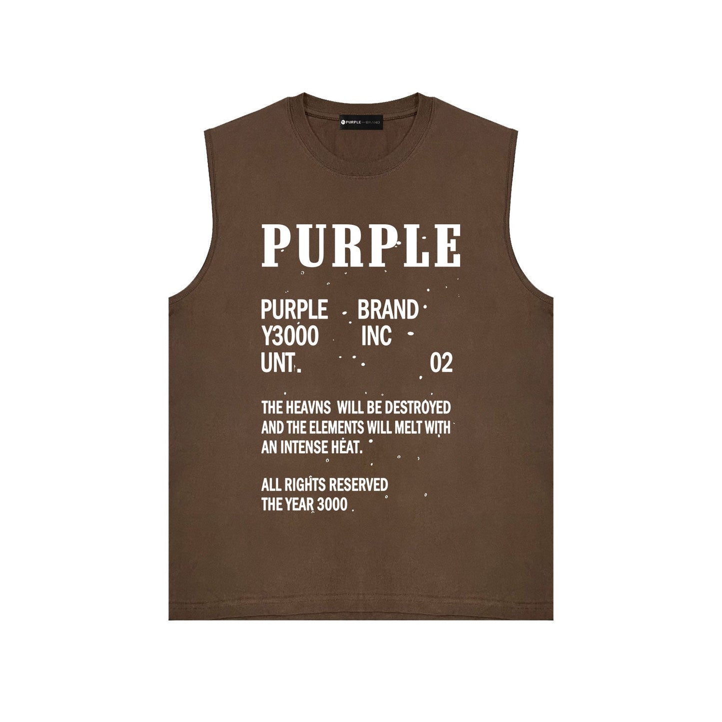 PURPLE-Purple Sleeveless T-Shirt  BPUR105#