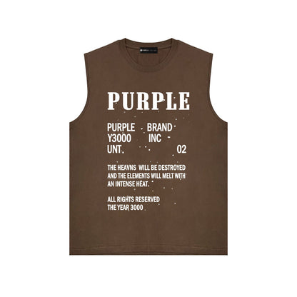 PURPLE-Purple Sleeveless T-Shirt  BPUR105#