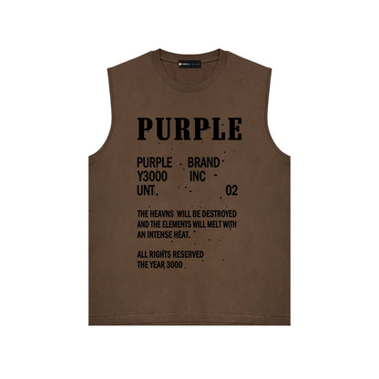 PURPLE-Purple Sleeveless T-Shirt  BPUR105#