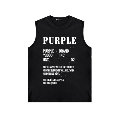 PURPLE-Purple Sleeveless T-Shirt  BPUR105#