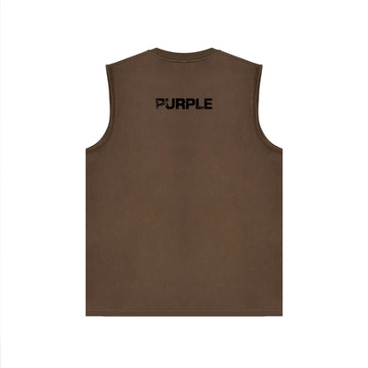 PURPLE-Purple Sleeveless T-Shirt  BPUR099#