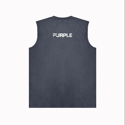 PURPLE-Purple Sleeveless T-Shirt  BPUR099#