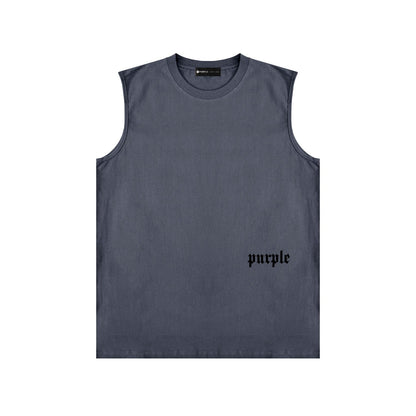 PURPLE-Purple Sleeveless T-Shirt  BPUR106#